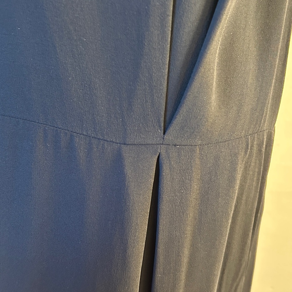 Eileen Fisher 100% Silk Georgette Black Unlined Sleeveless Dress Sz S - Picture 4 of 10